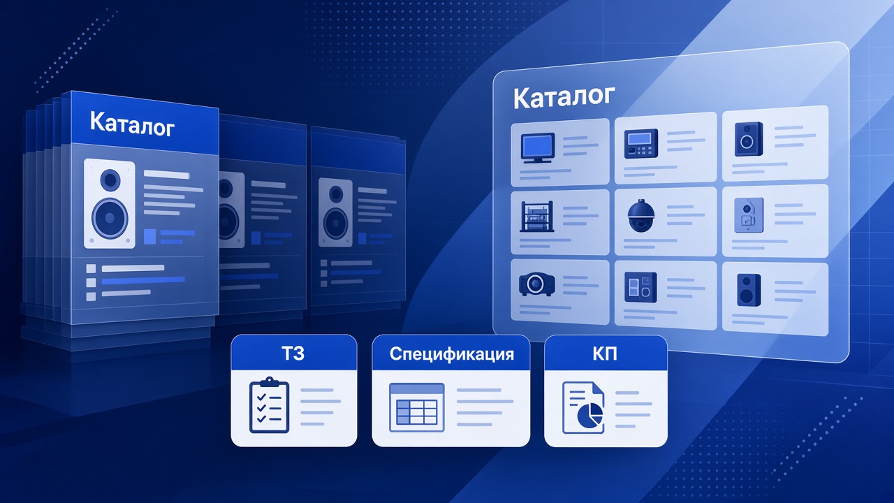 Иллюстрация: каталог, ТЗ, спецификация и КП в одном контуре